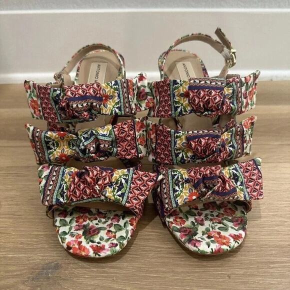 Antonio Melani Vilada Triple Bow Floral Heels Womens Size 9.5 Multicolor Summer - Picture 11 of 12